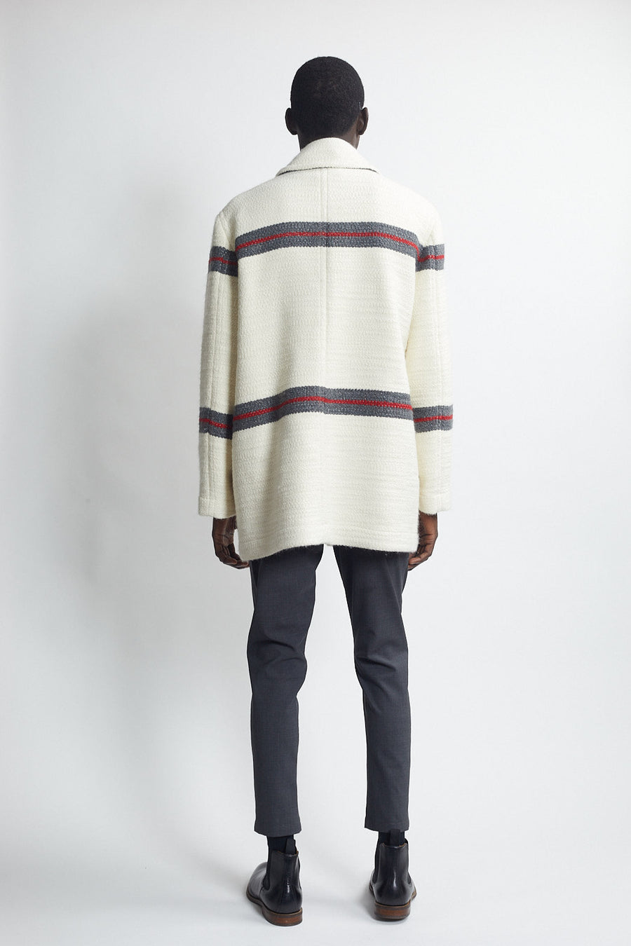 oversized sport coat - ivory/carbon