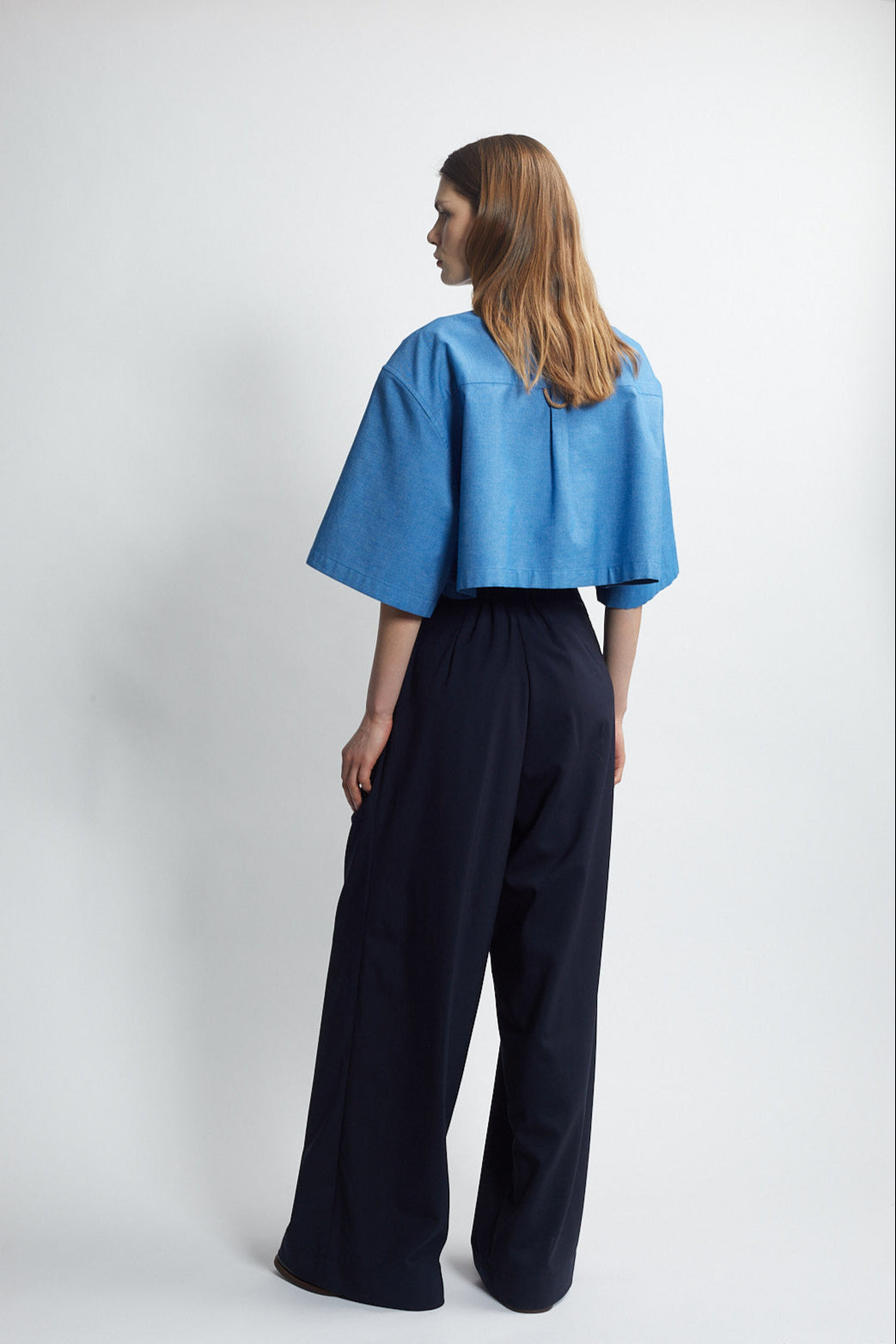 double pleat full trouser - marine