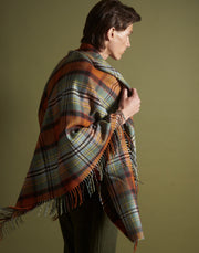 fringe blanket - sea foam/spice