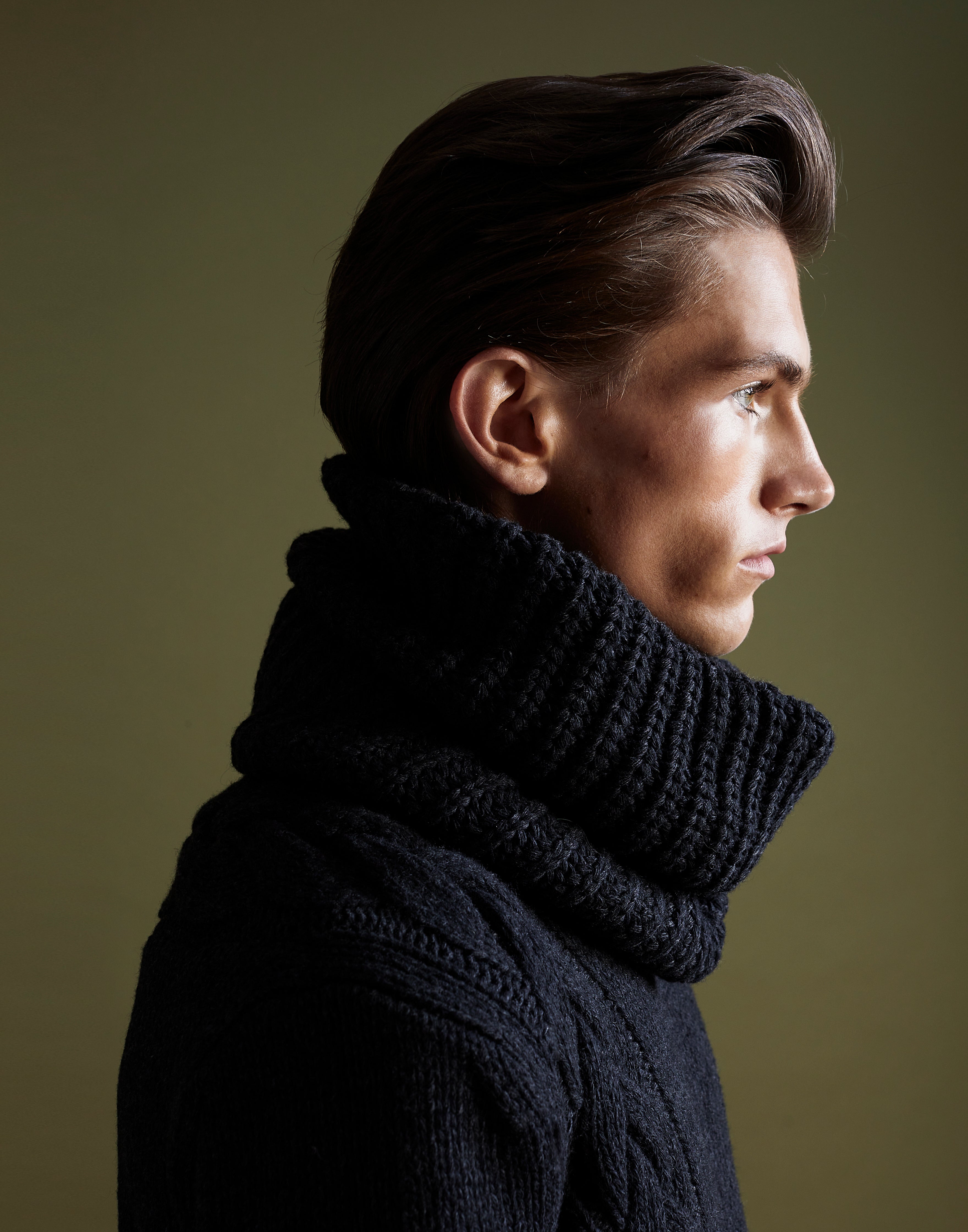 handknit wool/cashmere snood - charcoal mélange