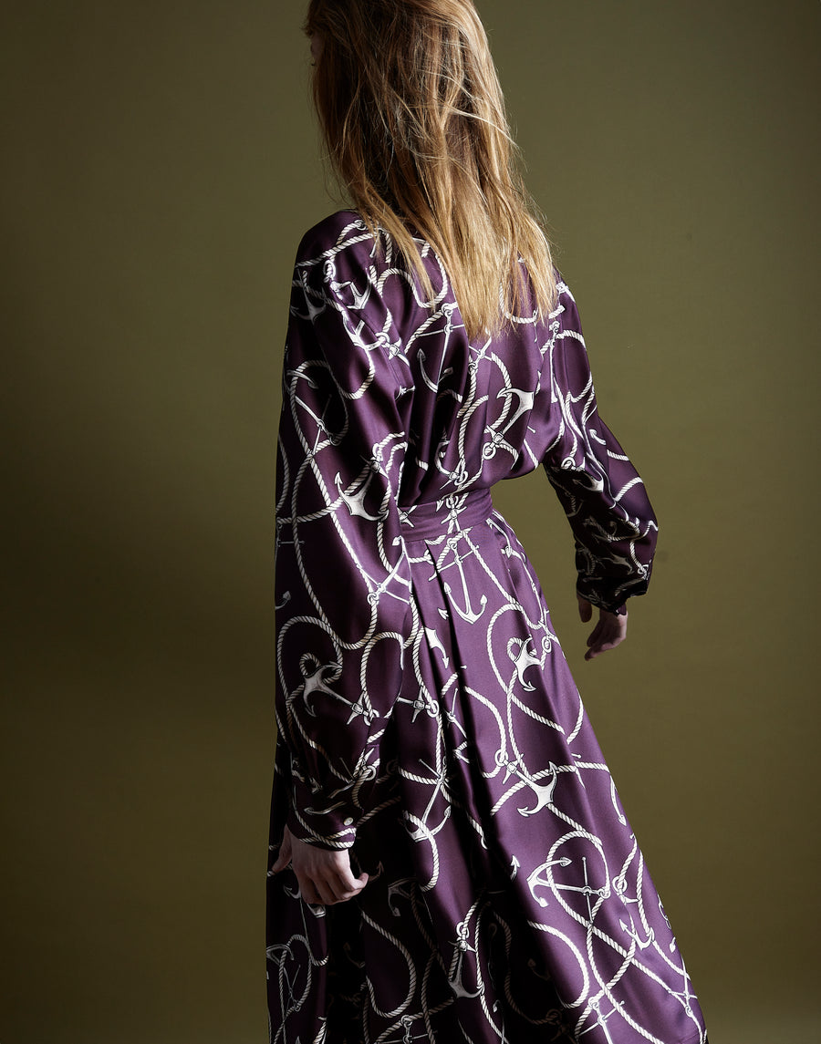 tie shirt - aubergine anchor