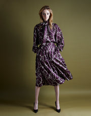 pleated full skirt - aubergine anchor