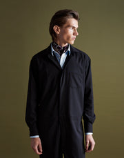 boiler suit - onyx wool poplin