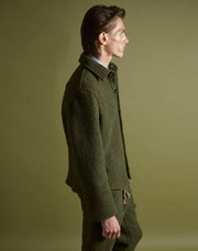 U pocket shirt jacket - olive boiled wool