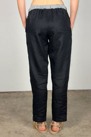 classic drawstring trouser onyx