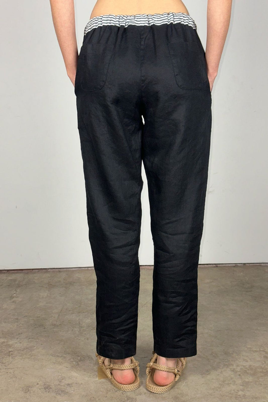 classic drawstring trouser onyx