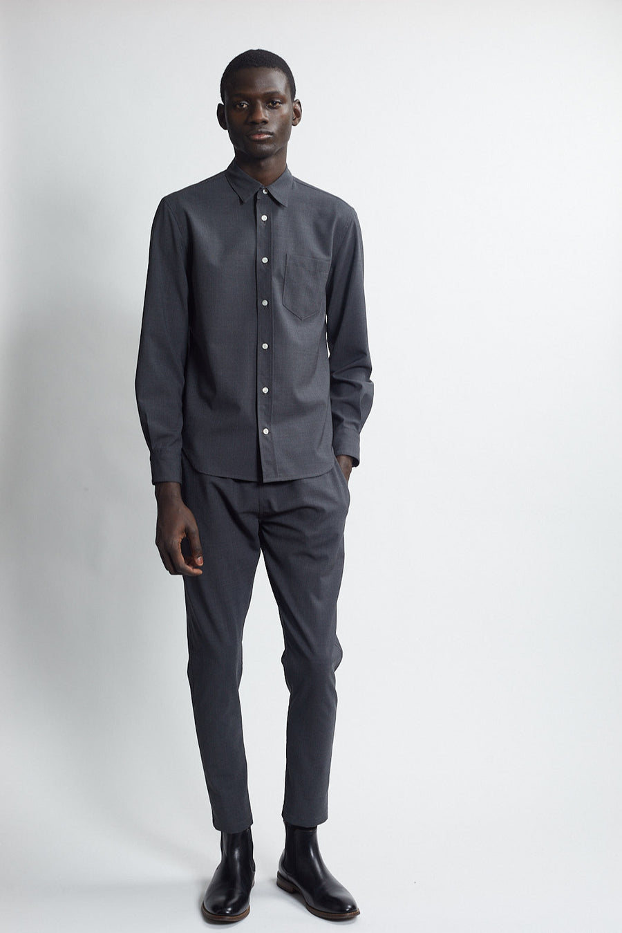 classic button down shirt - carbon