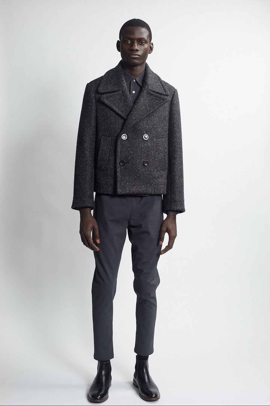 crop peacoat - carbon