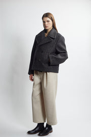 crop peacoat - carbon