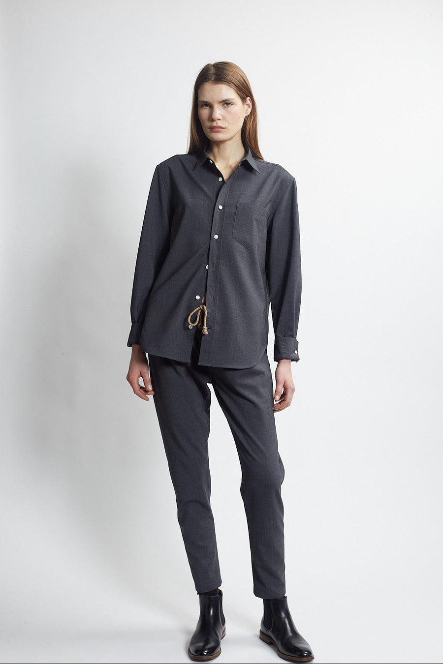 classic button down shirt - carbon