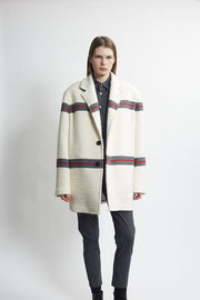 oversized sport coat - ivory/carbon