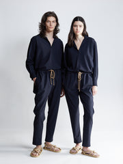 the-salting-classic-drawstring trouser-marine