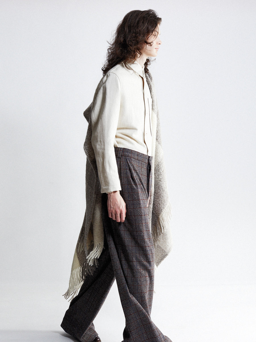 double pleat trouser: prince of wales check