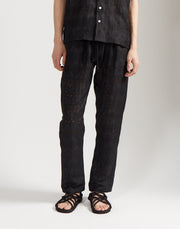 classic drawstring trouser - onyx jacquard
