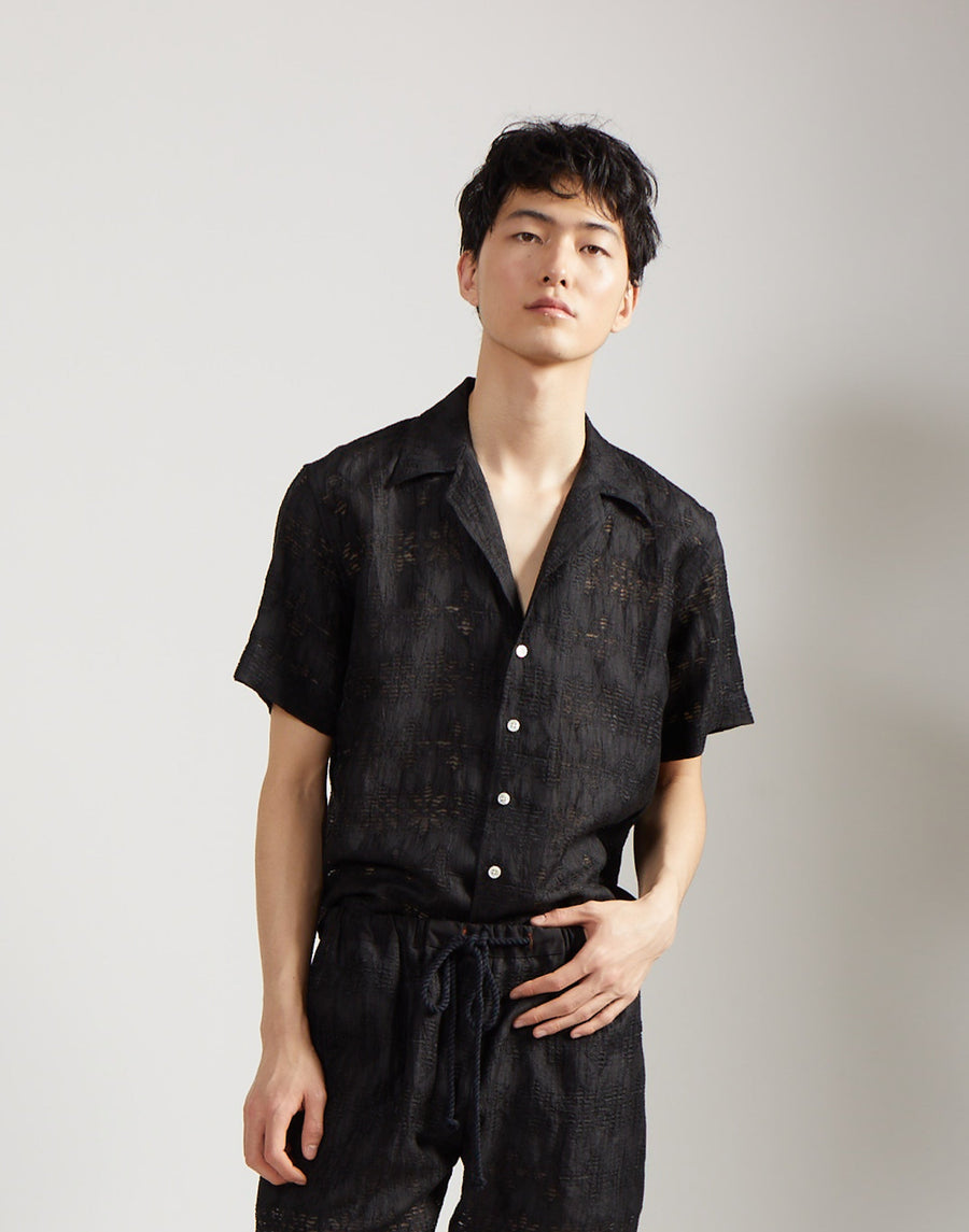 cabana shirt - onyx jaquard