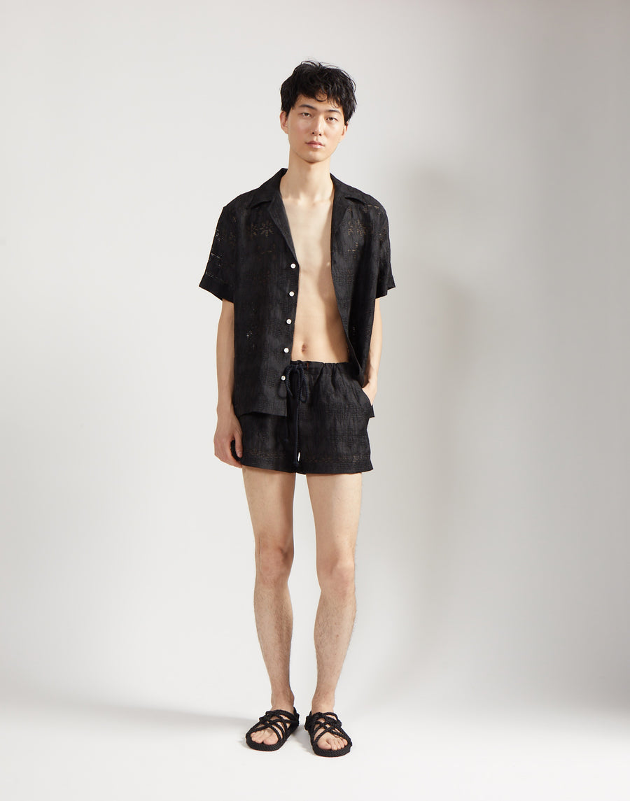 short short - onyx jacquard