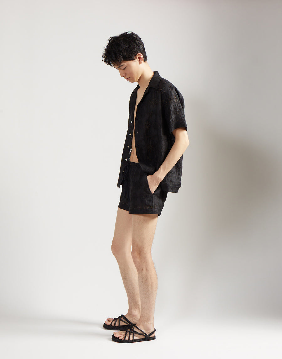 short short - onyx jacquard