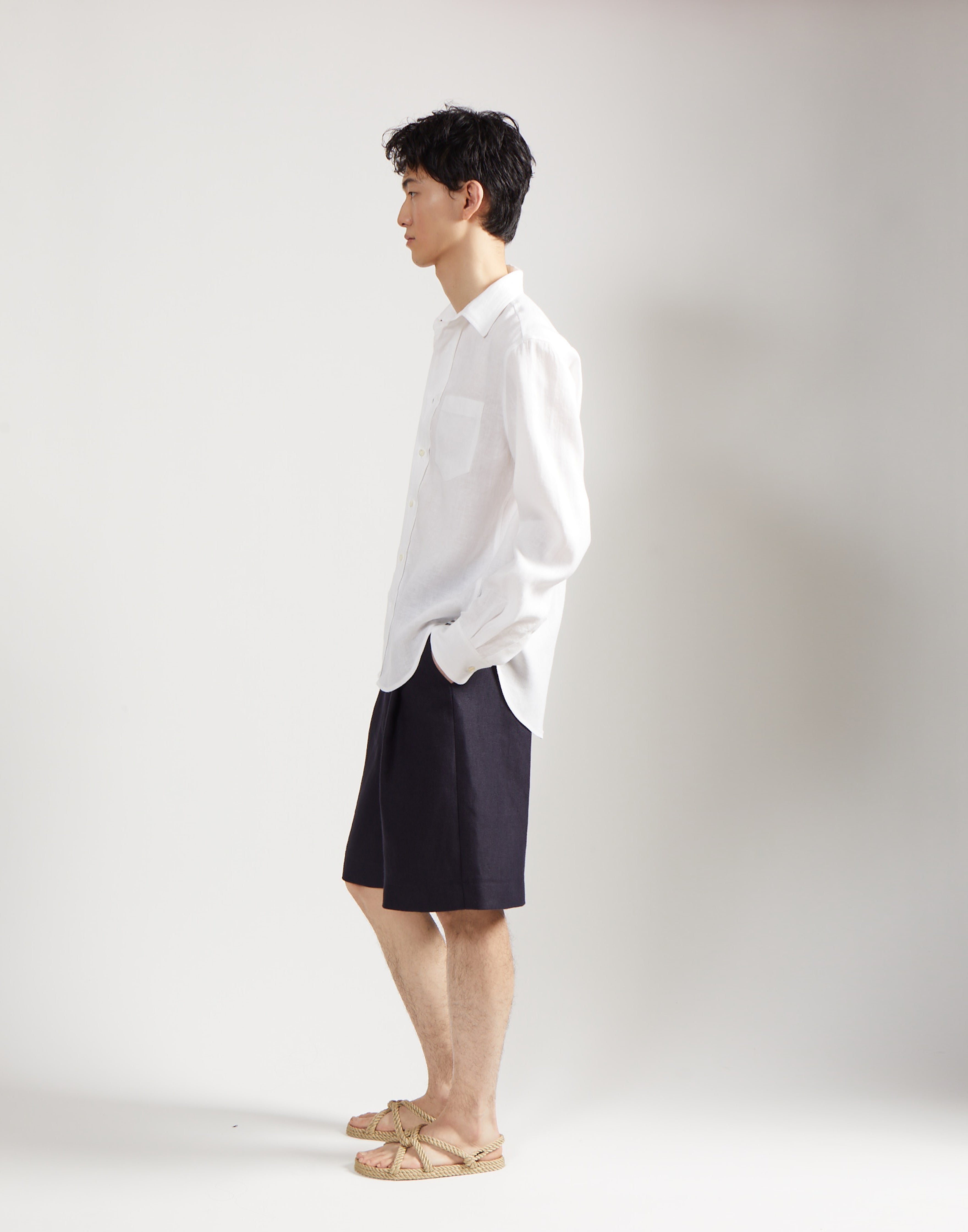 classic shirt - salt white irish linen