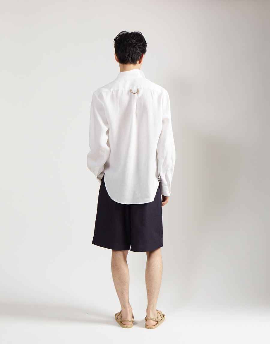 classic shirt - salt white irish linen