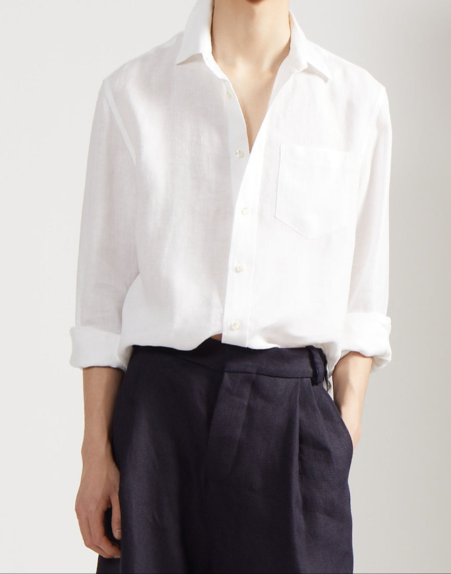 classic shirt - salt white irish linen