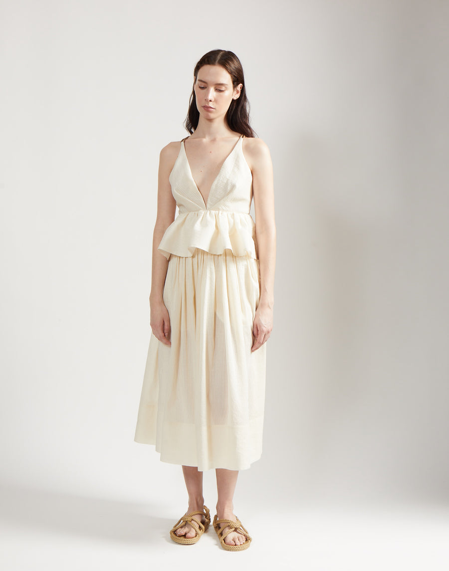 peplum top - ivory