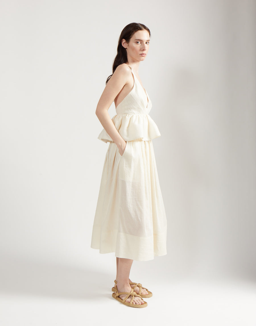 peplum top - ivory
