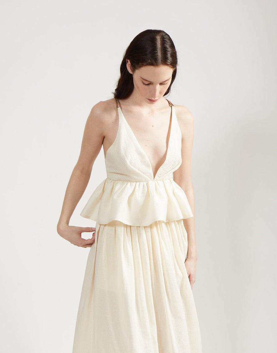 peplum top - ivory