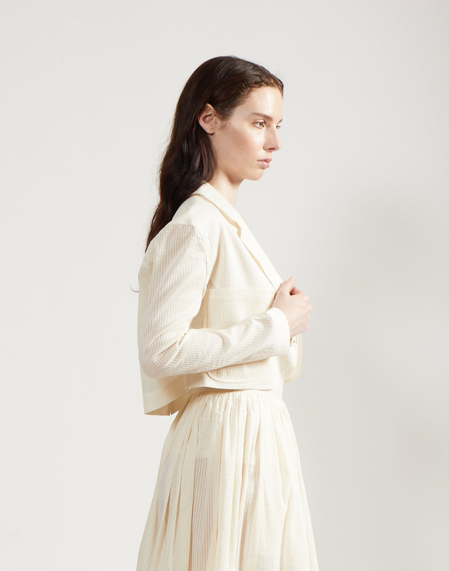 crop blazer - ivory