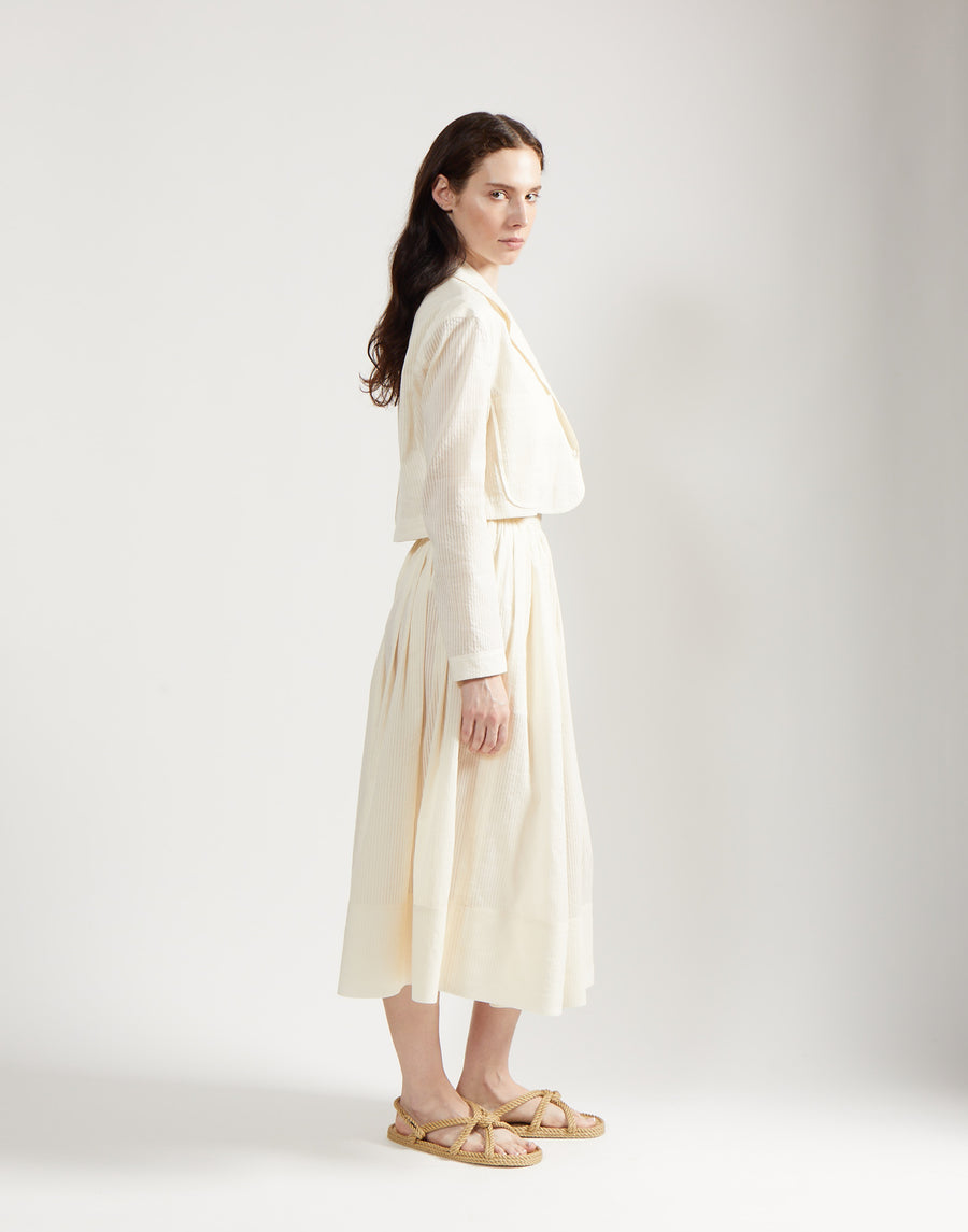 crop blazer - ivory