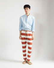 classic drawstring trouser - clay stripe