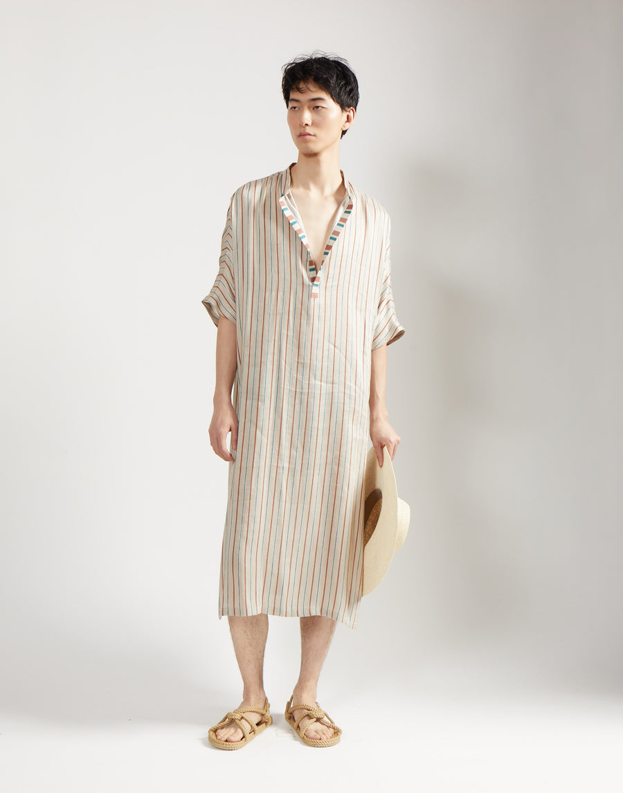 max caftan - sand stripe