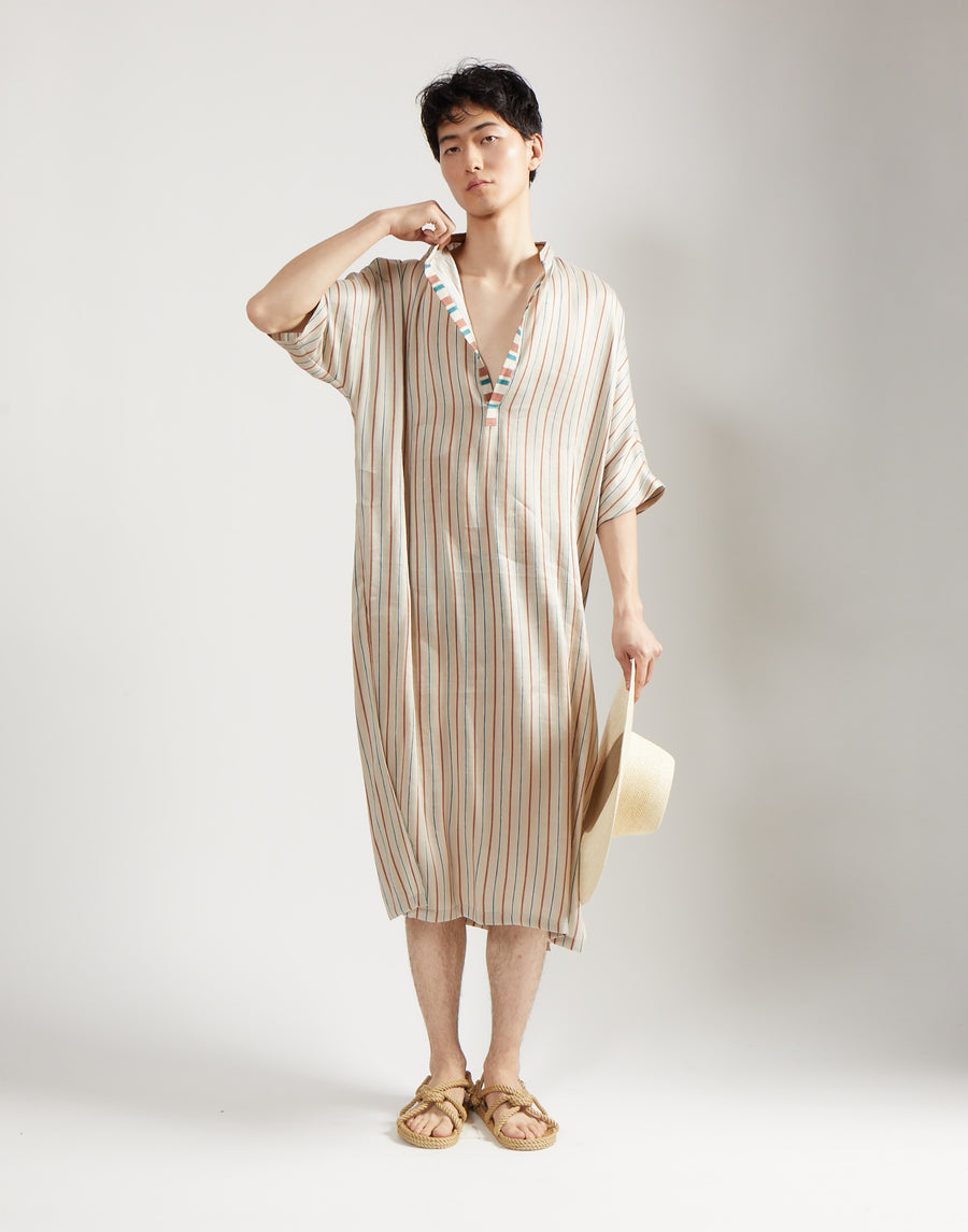 max caftan - sand stripe