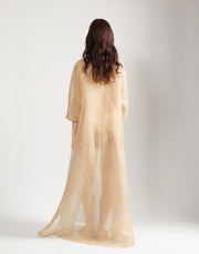 gauze block caftan - sky/sand