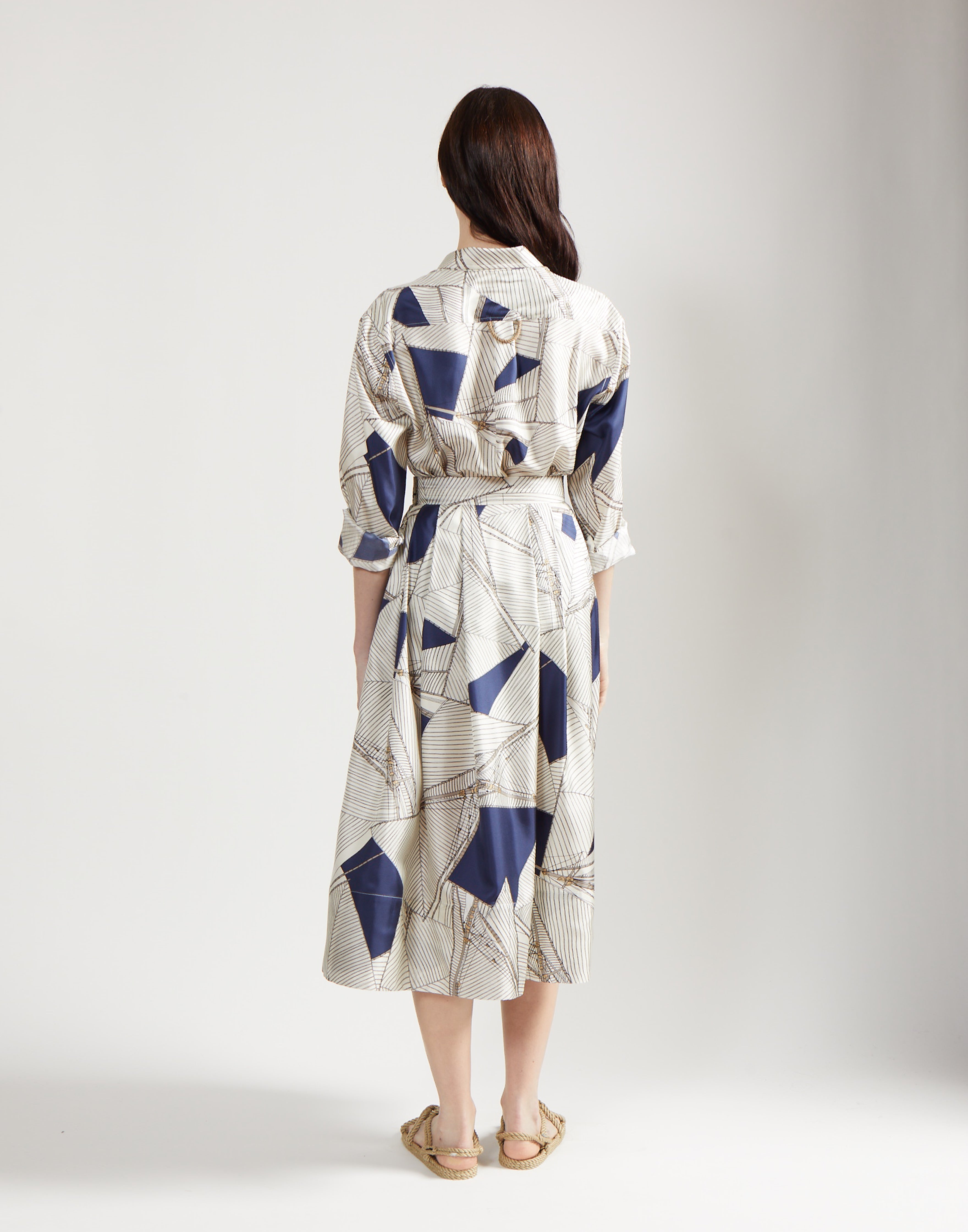 pleated full skirt - regatta print