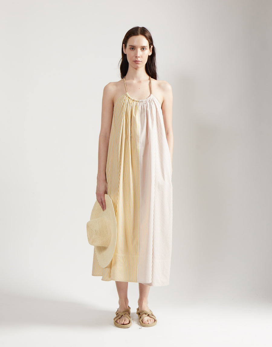 rope halter dress - cabana stripe