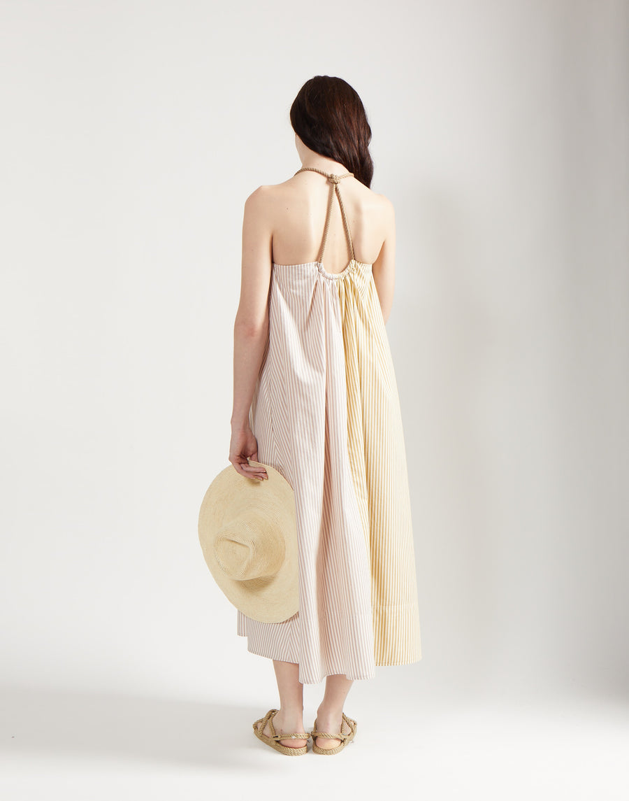 rope halter dress - cabana stripe