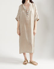 max caftan - sand stripe