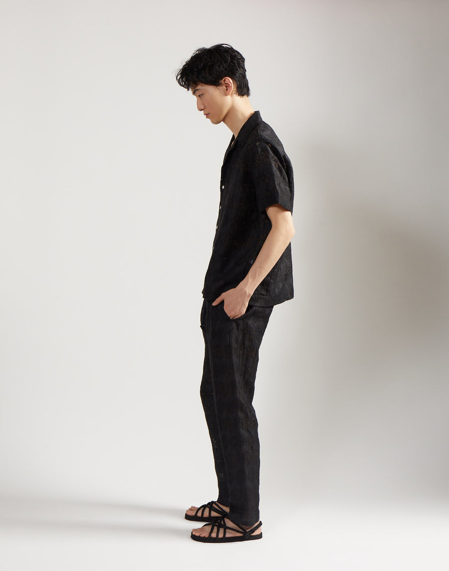 cabana shirt - onyx jaquard
