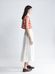 the-salting-pleated-full-skirt-ivory-jacquard