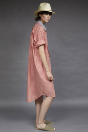 elongated shirt red stripe