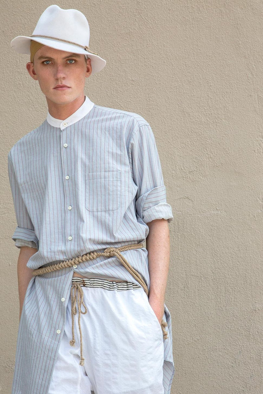 sky stripe long shirt